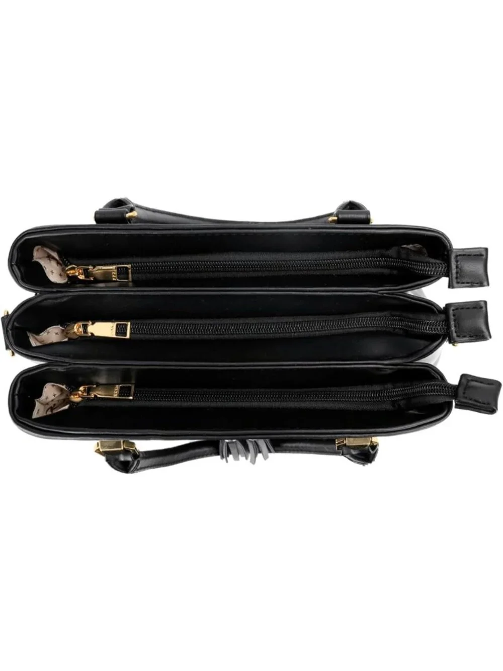 Stylish PU Leather Satchel Bag with Removable Strap, 3 Zippered Compartments